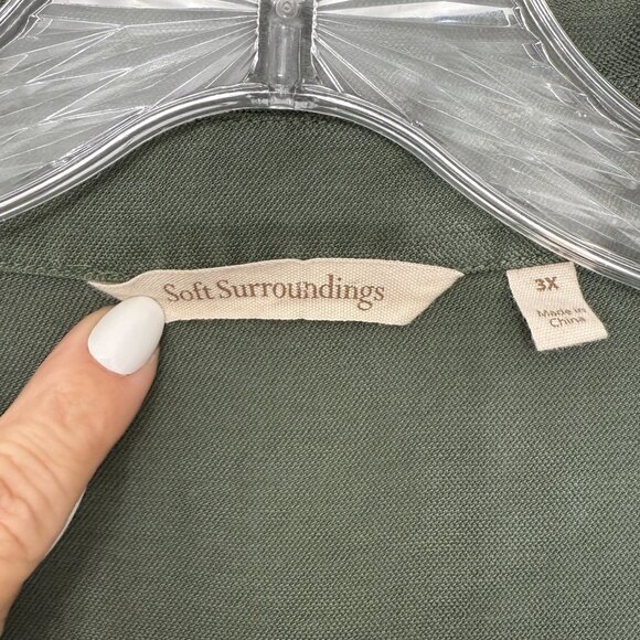 Soft Surroundings Cropped Green D'orze Button up Jacket Women's size 3X - Picture 3 of 8